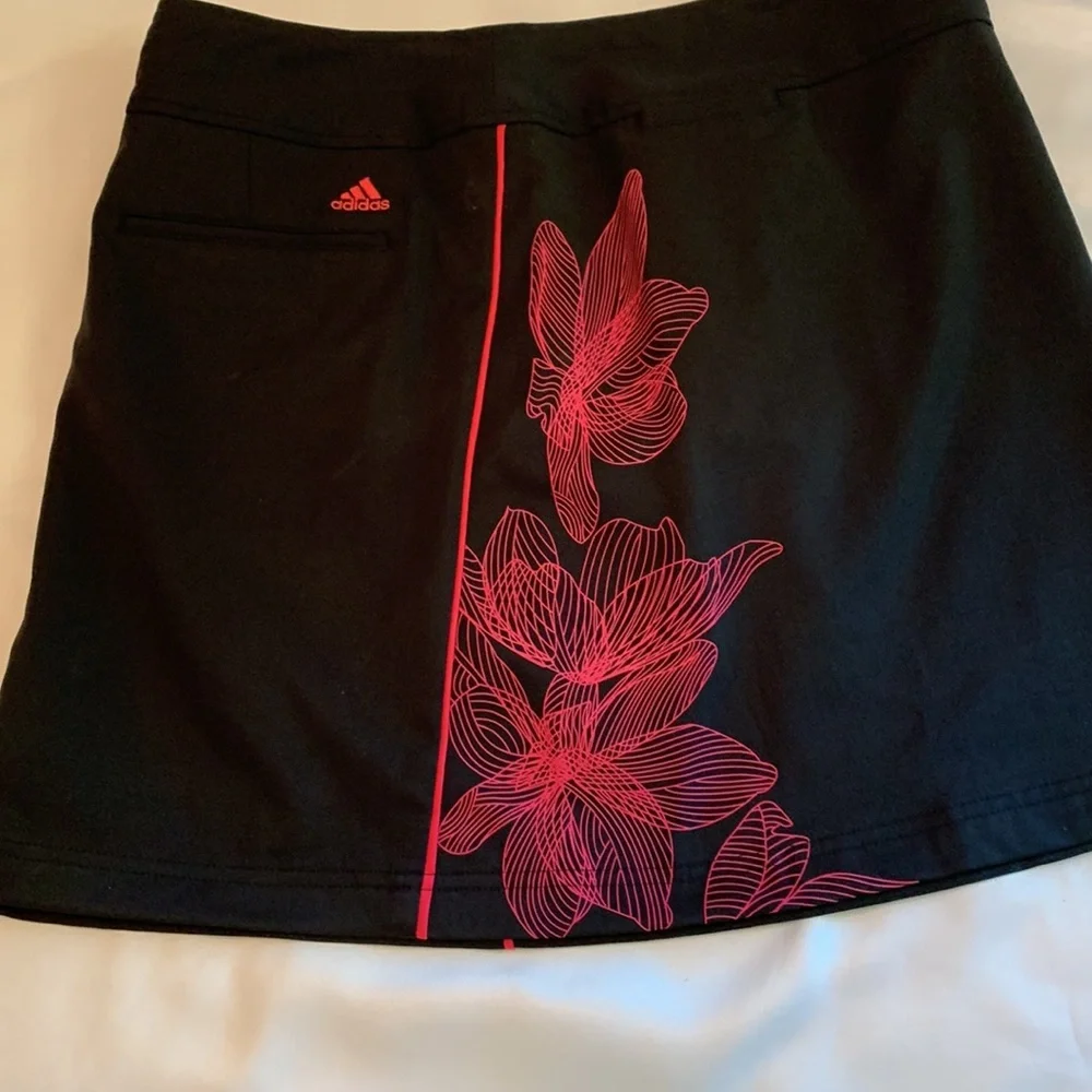 ADIDAS CLIMACOOL Skirt with attached inner tights. Size 6. Black and pink